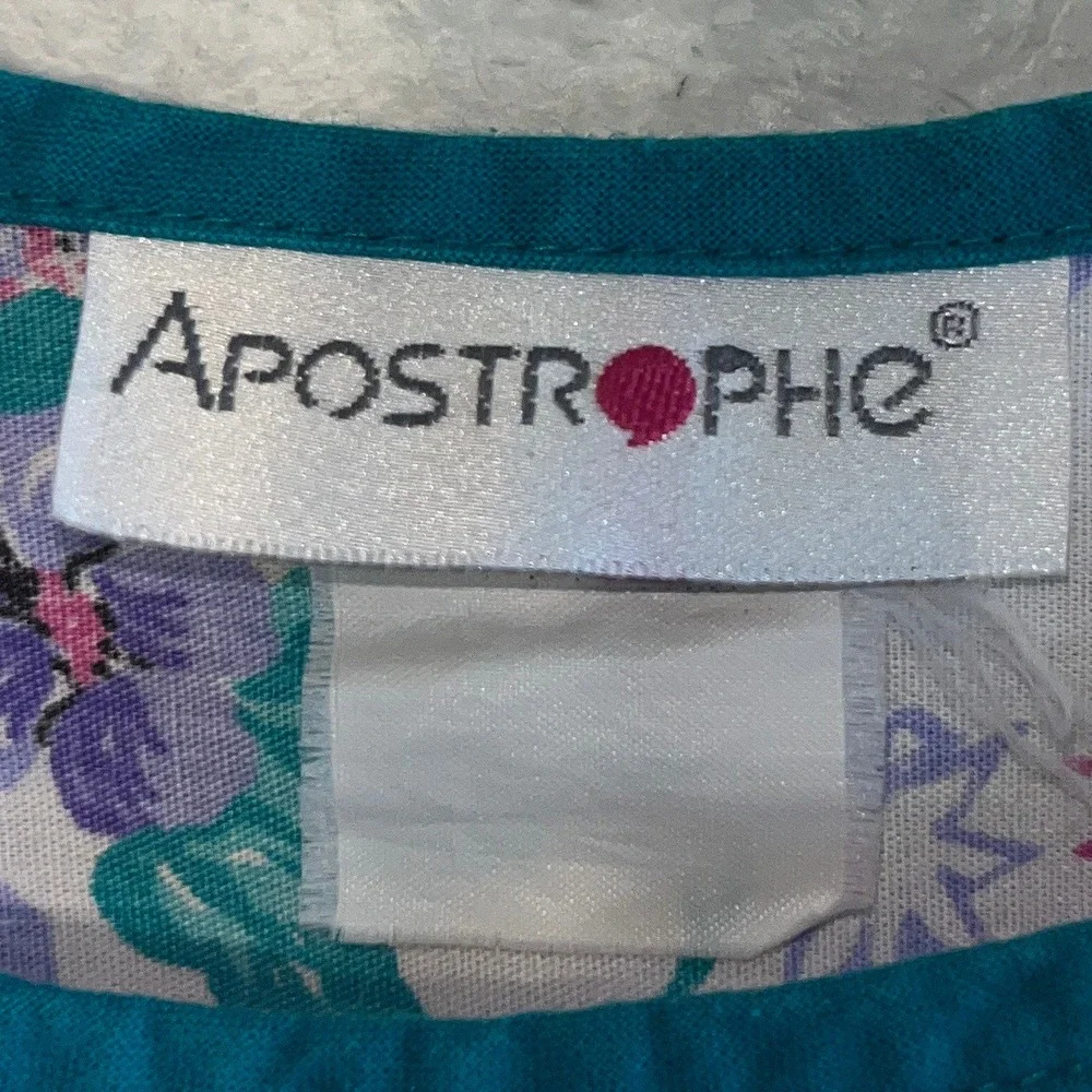 Vintage Apostrophe Patchwork Floral Nightgown House Dress Made in USA‎ Purple XL